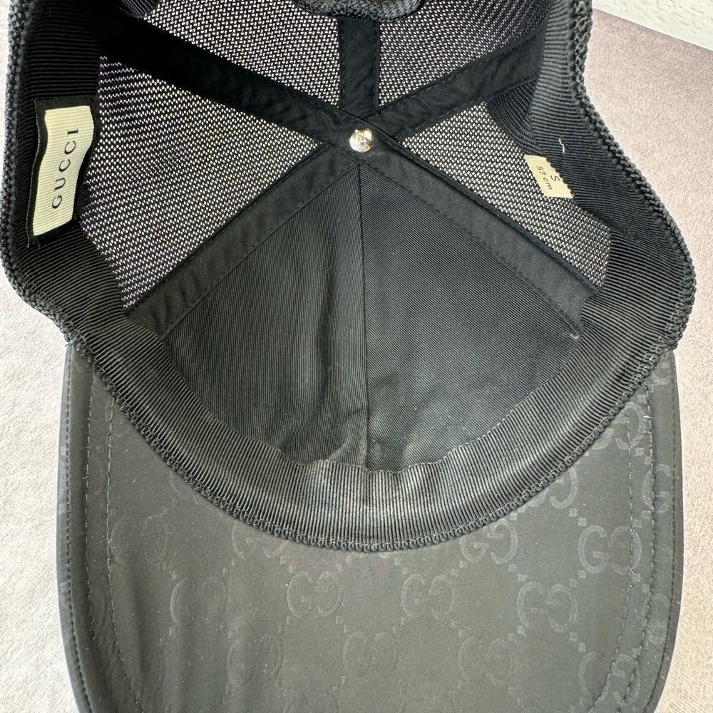 Gucci Black Gg Mesh Baseball Cap Hat Small - Picture 11 of 16